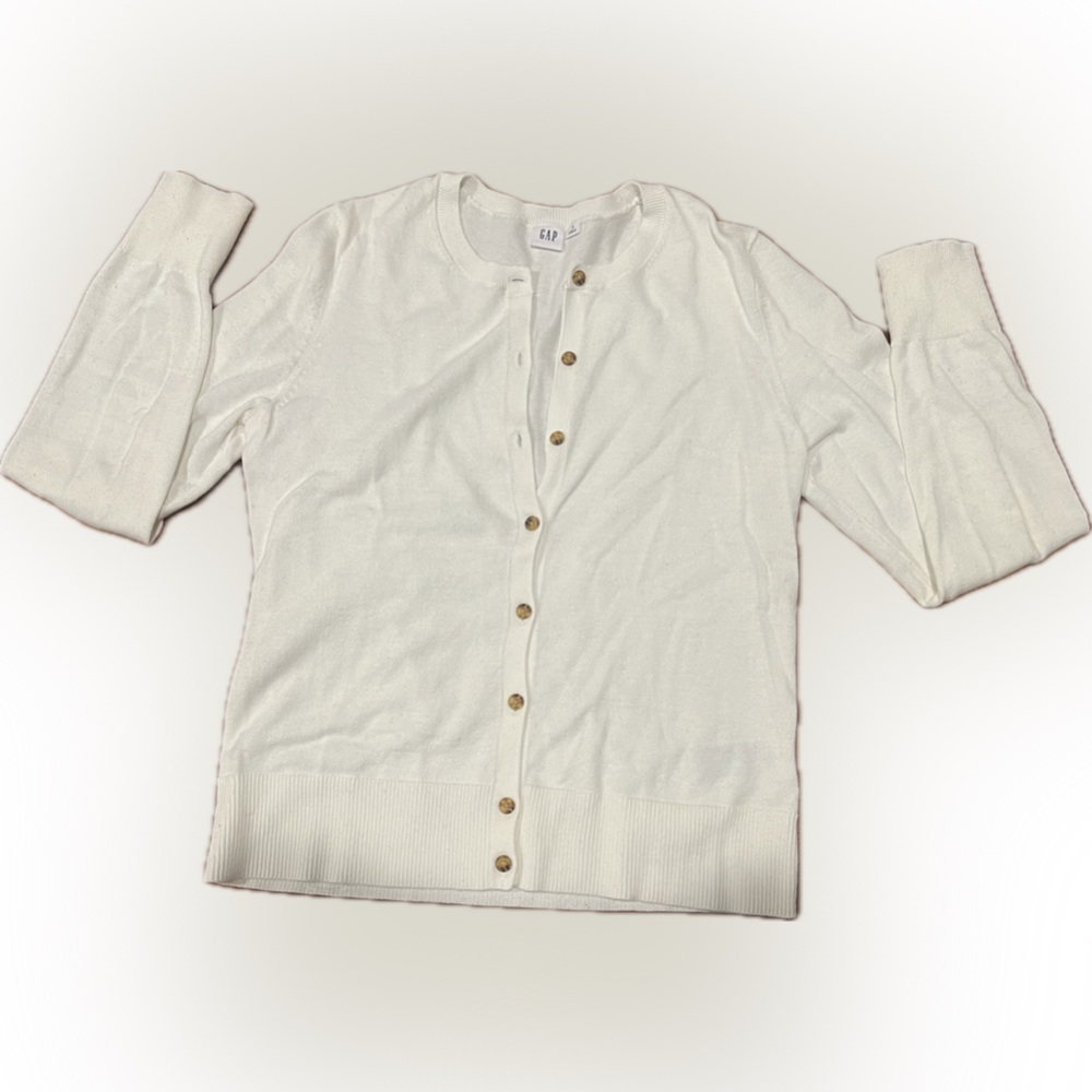 WHITE Gap crewneck cardigan